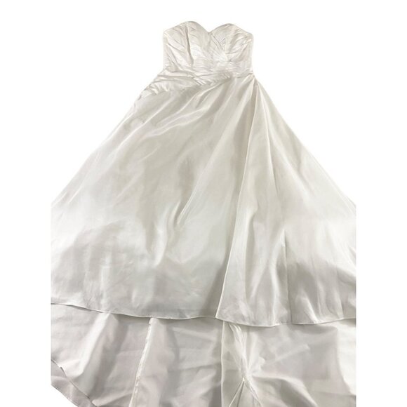 David's Bridal Women's Taffeta A Line Wedding Dress W/Sweetheart Neck - 14W - Picture 4 of 15